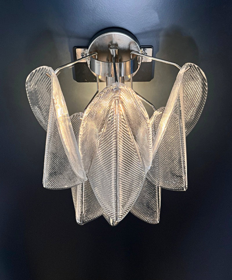 Murano Vegglampe – 6 Klare Rondiniglass – 2 stk – detalj 2 – Murano Classics