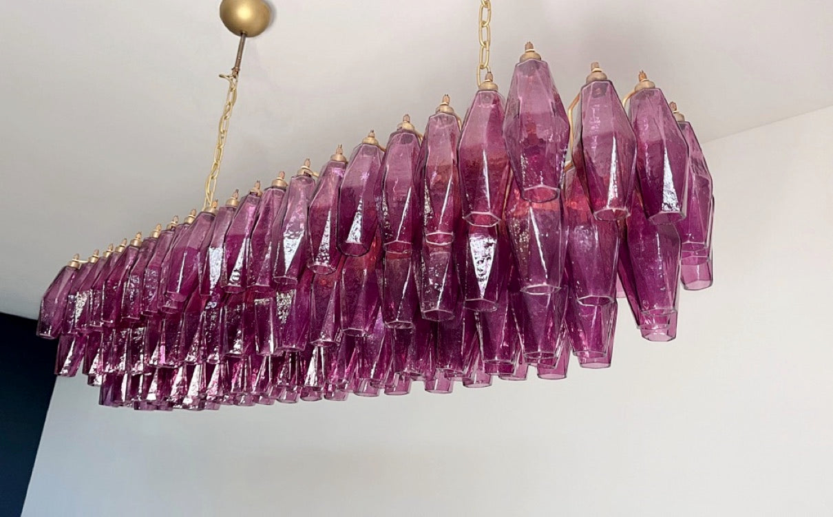 Murano Lysekrone – 138 Lilla Poliedriglass – detalj 11 – Murano Classics