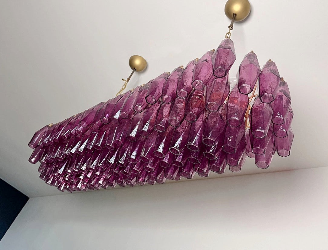 Murano Lysekrone – 138 Lilla Poliedriglass – detalj 9 – Murano Classics