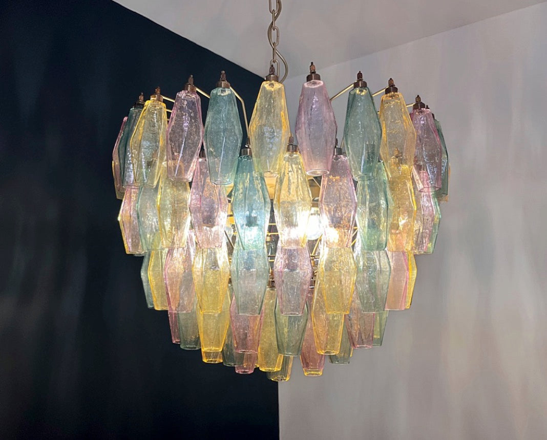 Murano Lysekrone – 111 Multifarget Poliedriglass – detalj 3 – Murano Classics