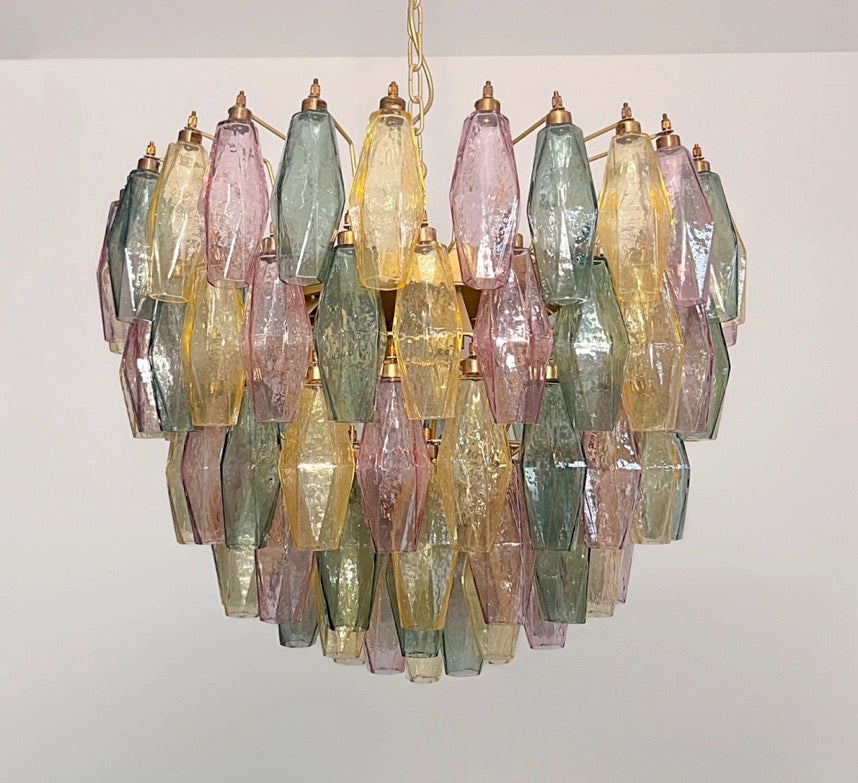 Murano Lysekrone – 111 Multifarget Poliedriglass – detalj 9 – Murano Classics