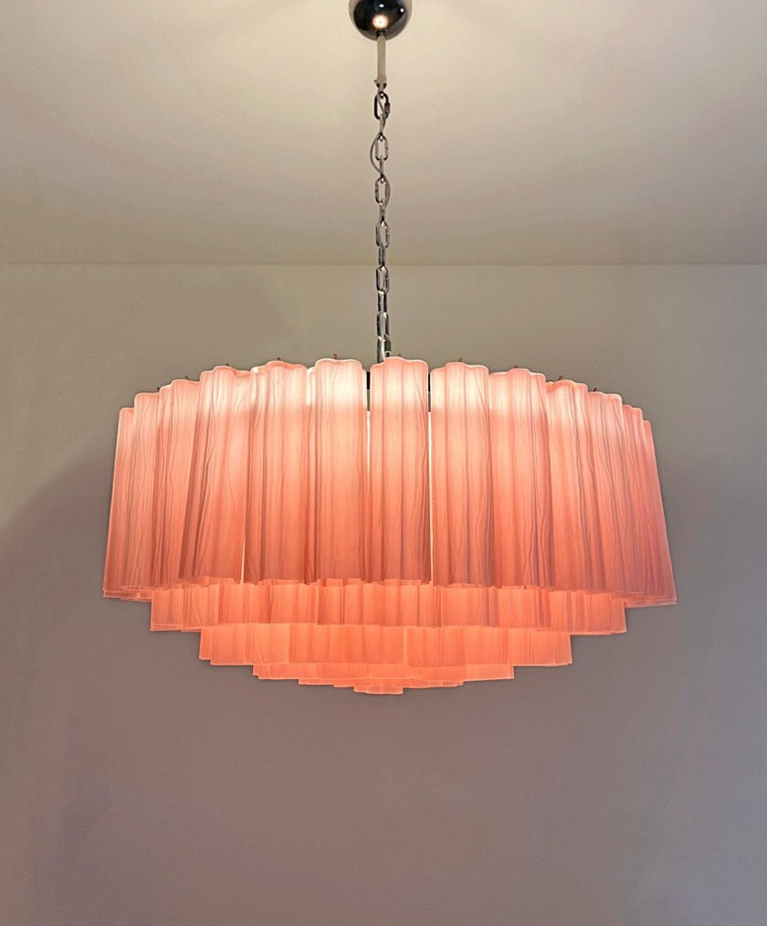 Murano Lysekrone – 101 Rosa Matte Glassrør – detalj 6 – Murano Classics