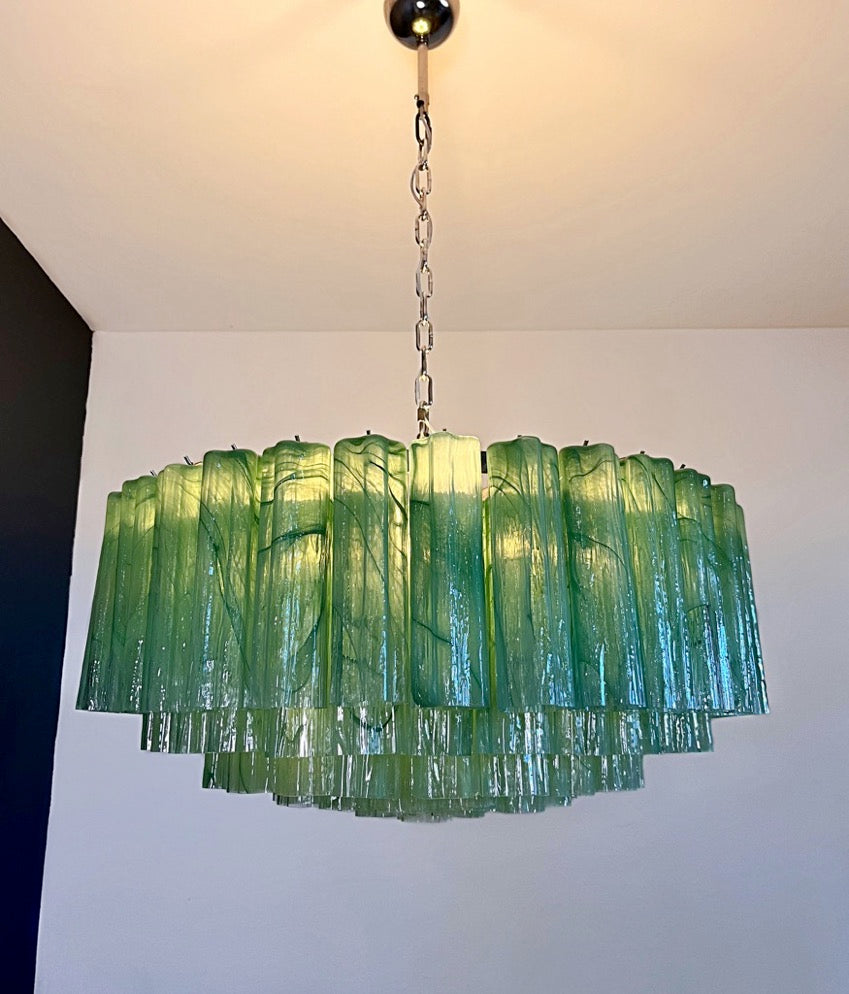 Murano Lysekrone – 101 Grønne Alabaster Glassrør – detalj 4 – Murano Classics