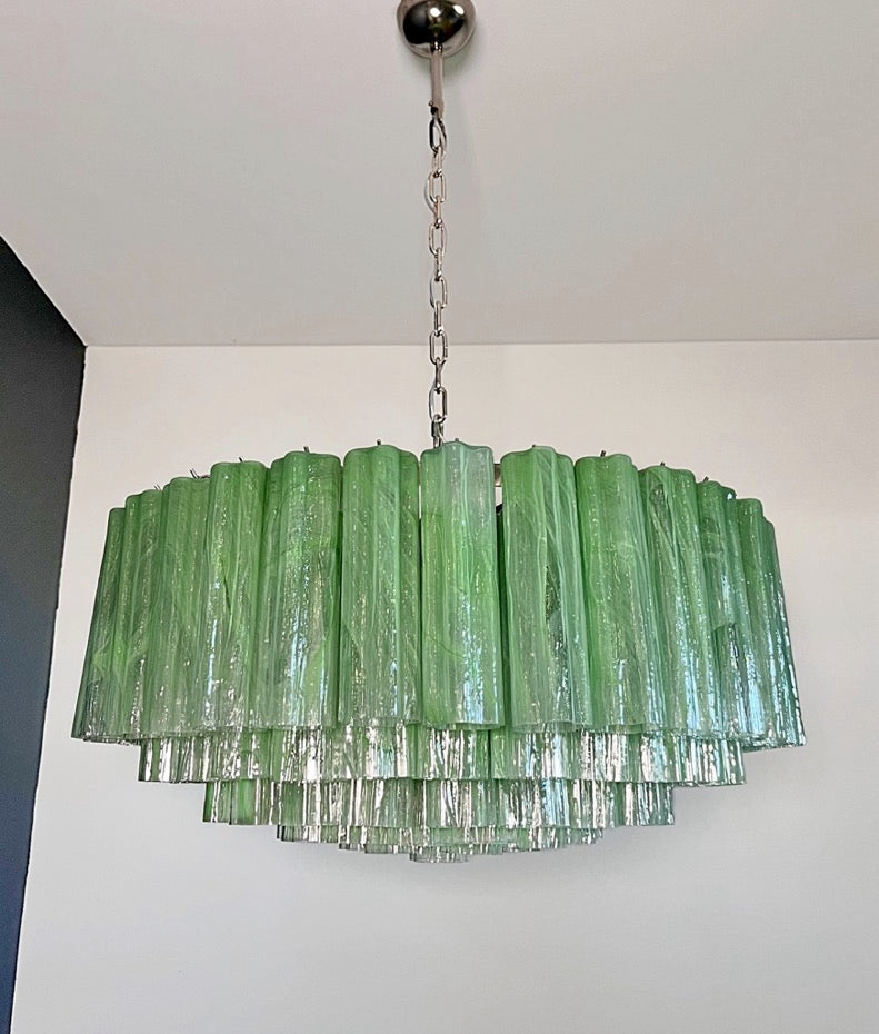 Murano Lysekrone – 101 Grønne Alabaster Glassrør – Murano Classics