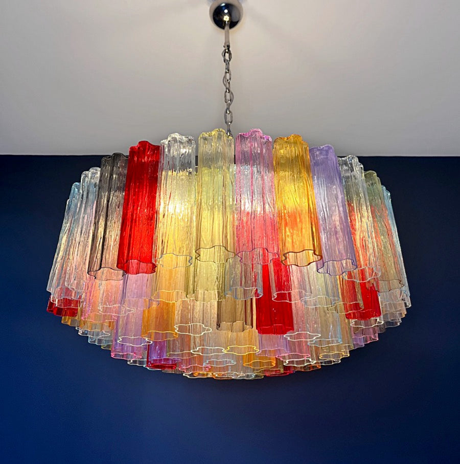 Murano Lysekrone – 101 Multifarget Glassrør – detalj 4 – Murano Classics