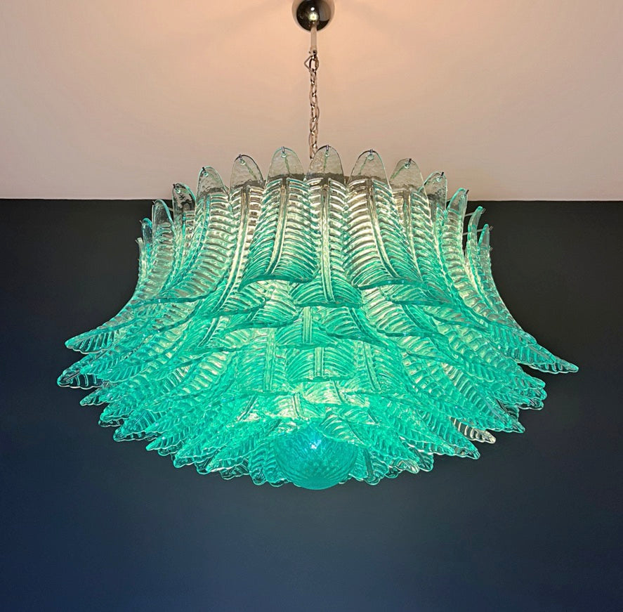Murano Lysekrone – 100 Turkise Felciglass – detalj 5 – Murano Classics