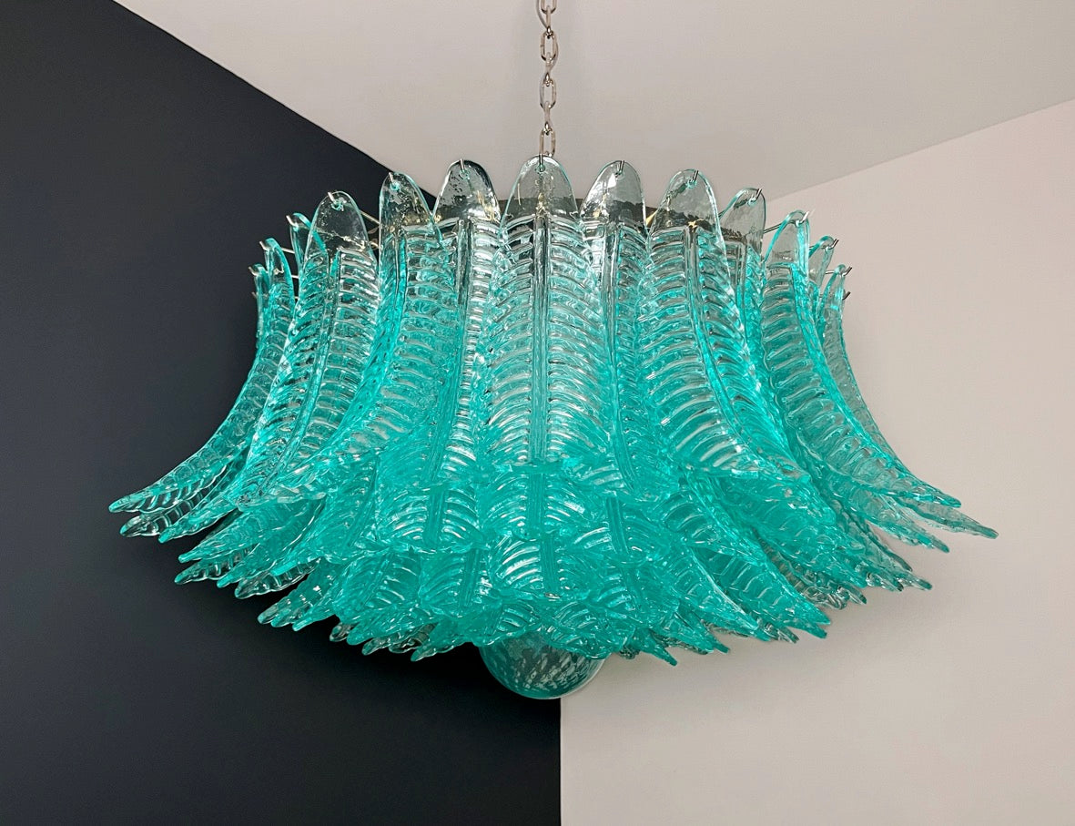 Murano Lysekrone – 100 Turkise Felciglass – detalj 11 – Murano Classics