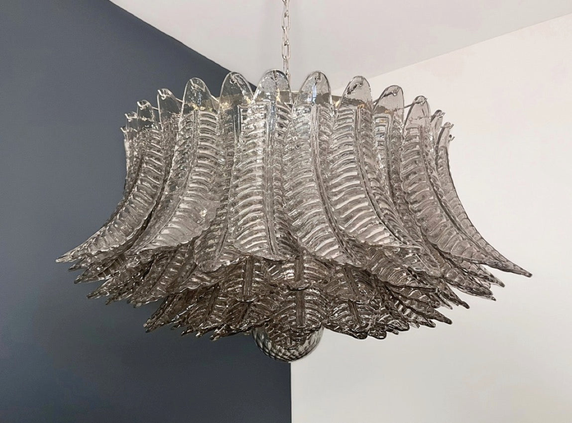 Murano Lysekrone – 100 Røykfargede Felciglass – detalj 8 – Murano Classics
