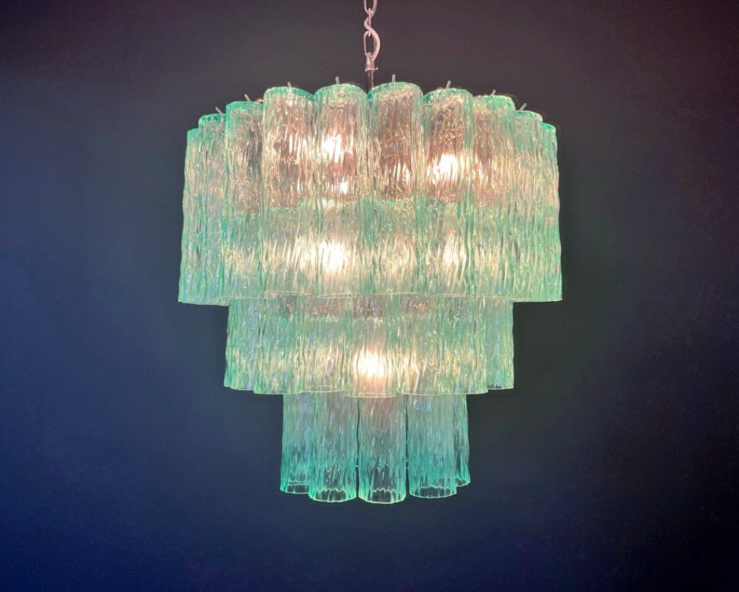 Murano Lysekrone – 52 Turkise Glassrør – detalj 6 – Murano Classics