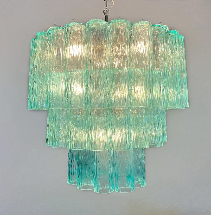 Murano Lysekrone – 52 Turkise Glassrør – detalj 3 – Murano Classics