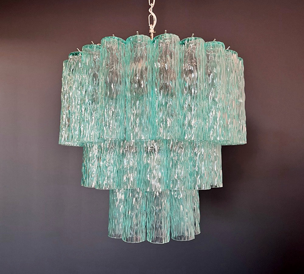 Murano Lysekrone | 52 Turkise Rørglass