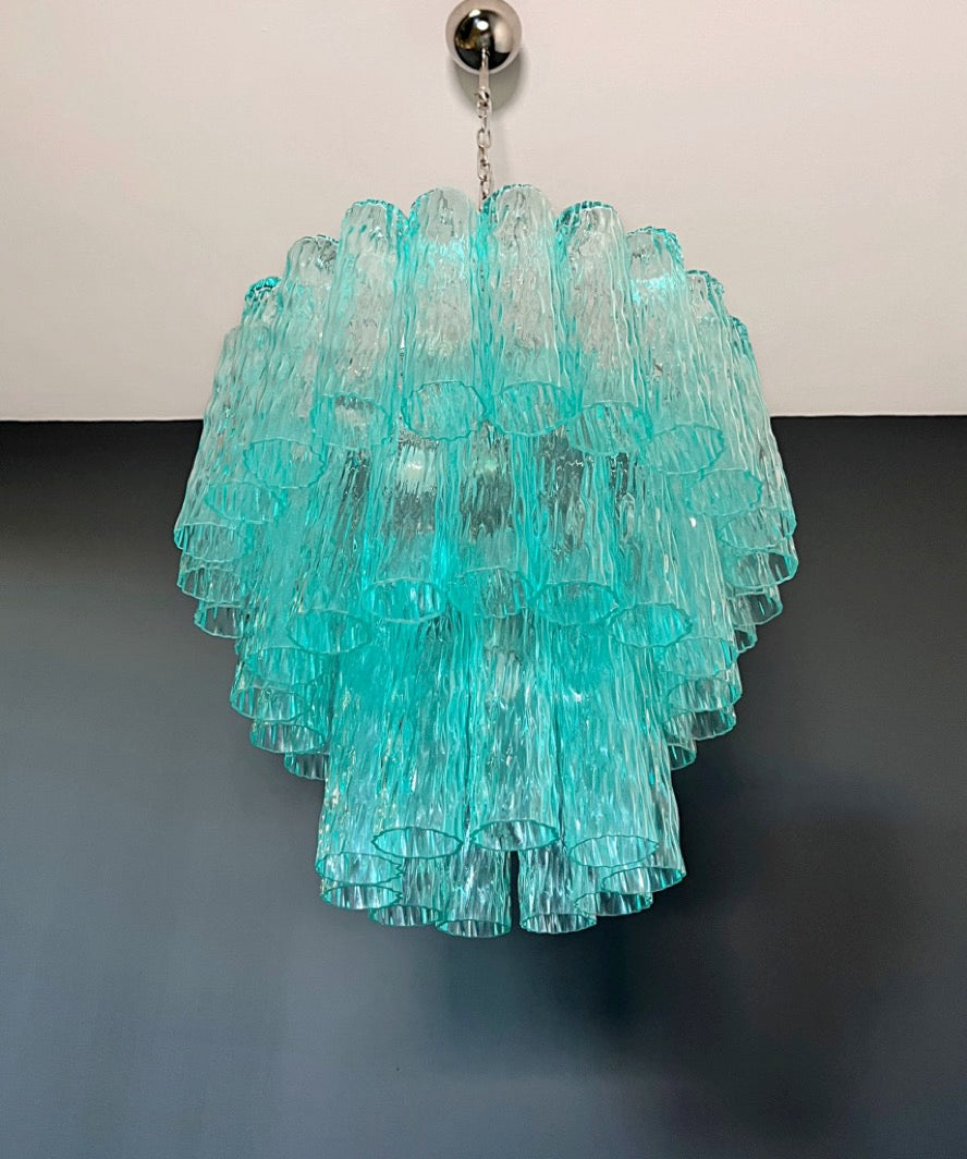Murano Lysekrone – 52 Turkise Glassrør – detalj 9 – Murano Classics