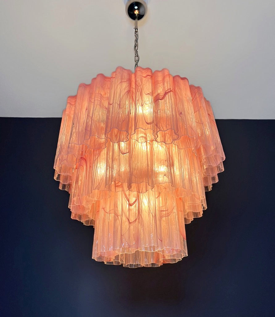 Murano Lysekrone – 52 Rosa Alabaster Glassrør – detalj 4 – Murano Classics