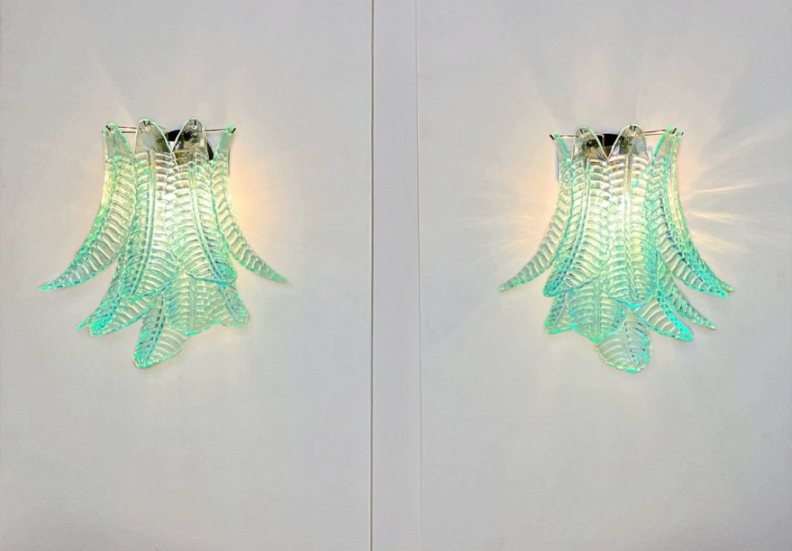 Murano Vegglampe – 10 Turkise Felciglass – 2 stk – detalj 8 – Murano Classics