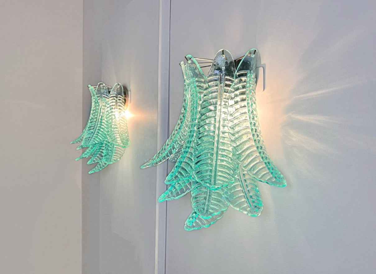 Murano Vegglampe – 10 Turkise Felciglass – 2 stk – detalj 7 – Murano Classics