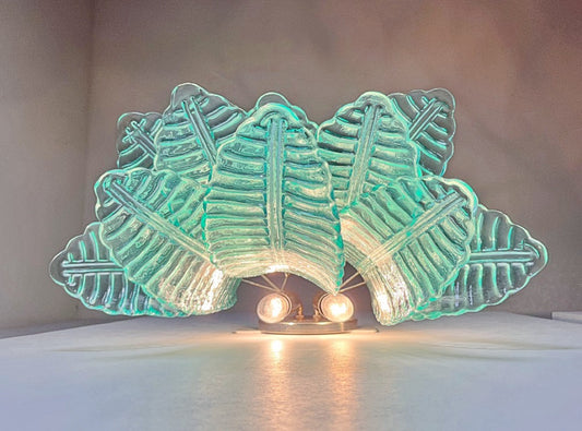 Murano Vegglampe | 10 Turkise Felciglass | 1 par