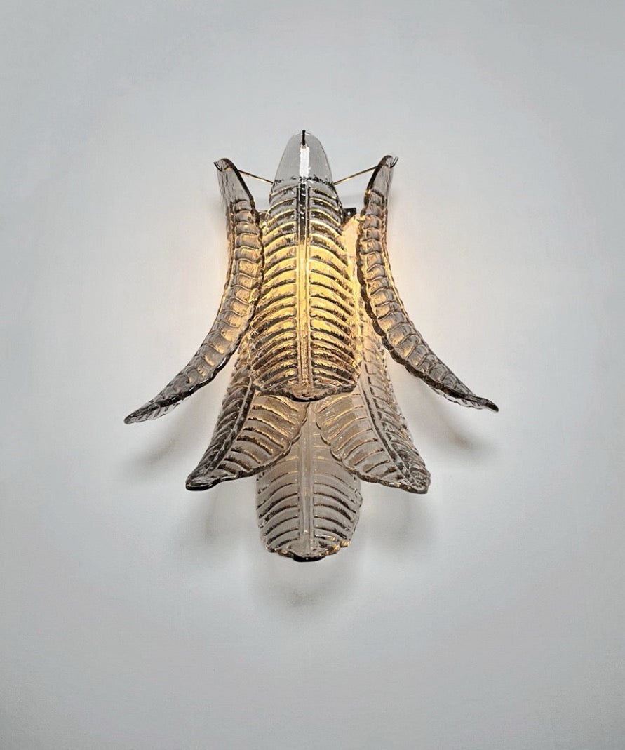 Murano Vegglampe – 6 Røykfargede Felciglass – 2 stk – detalj 4 – Murano Classics