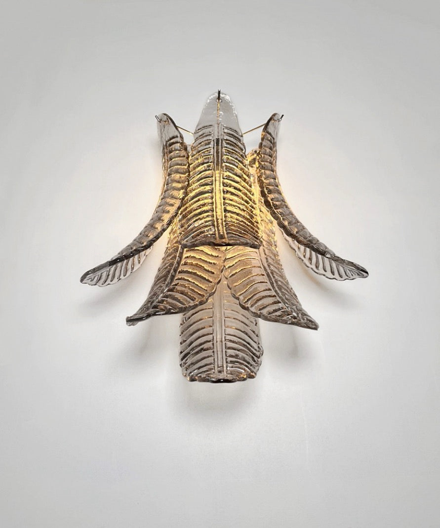 Murano Vegglampe – 6 Røykfargede Felciglass – 2 stk – detalj 3 – Murano Classics