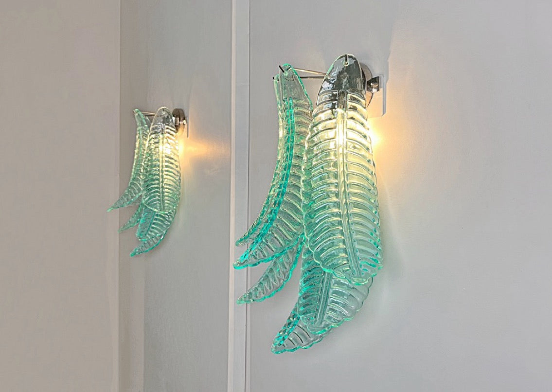 Murano Vegglampe – 6 Turkise Felciglass – 2 stk – detalj 6 – Murano Classics