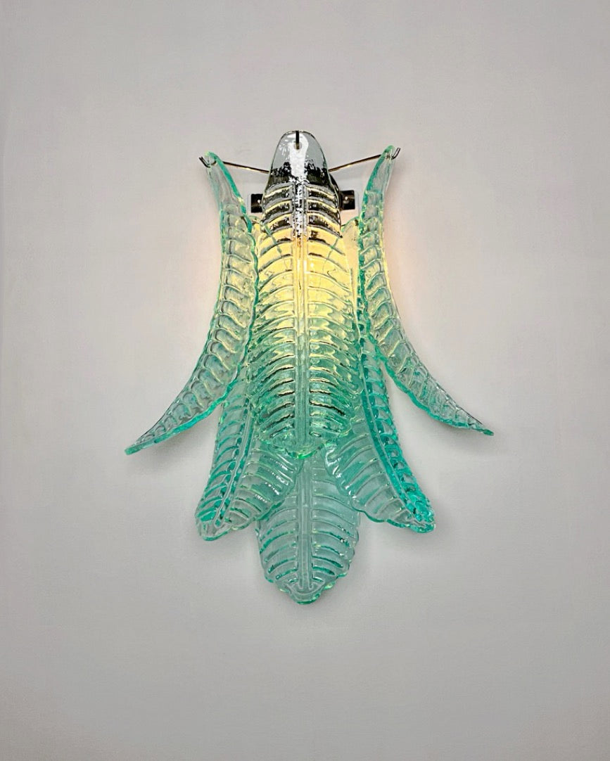 Murano Vegglampe – 6 Turkise Felciglass – 2 stk – detalj 5 – Murano Classics
