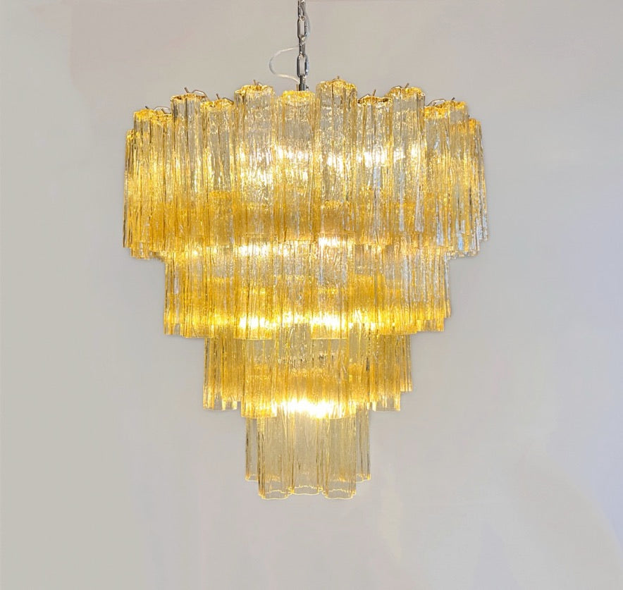 Murano Lysekrone – 80 Gule Glassrør – detalj 4 – Murano Classics