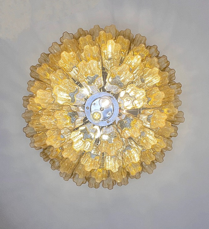 Murano Lysekrone – 80 Gule Glassrør – detalj 1 – Murano Classics