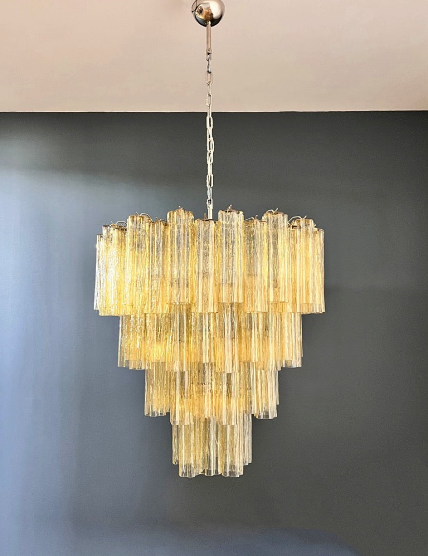 Murano Lysekrone – 80 Gule Glassrør – detalj 10 – Murano Classics