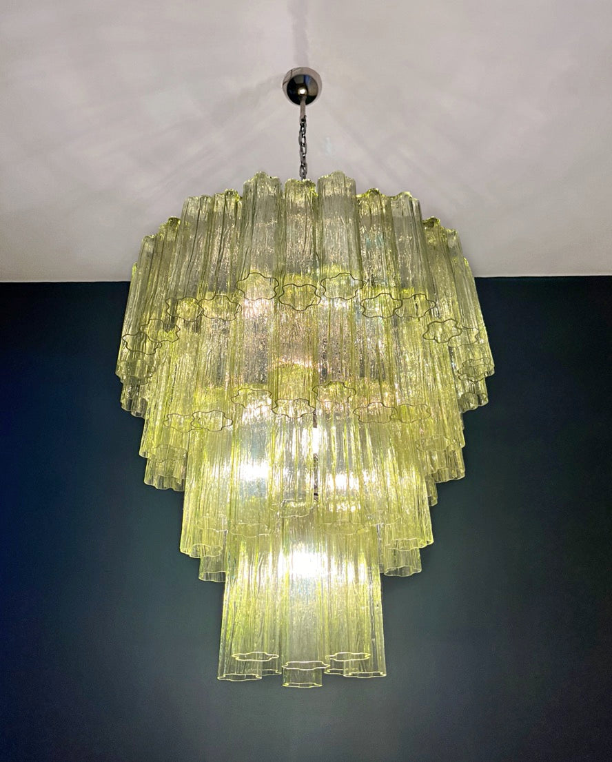 Murano Lysekrone – 80 Grønne Glassrør – detalj 6 – Murano Classics