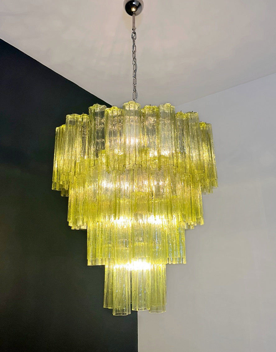 Murano Lysekrone – 80 Grønne Glassrør – detalj 5 – Murano Classics