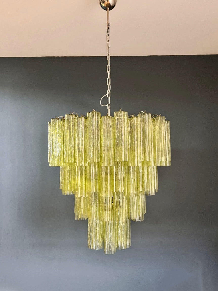 Murano Lysekrone – 80 Grønne Glassrør – detalj 11 – Murano Classics