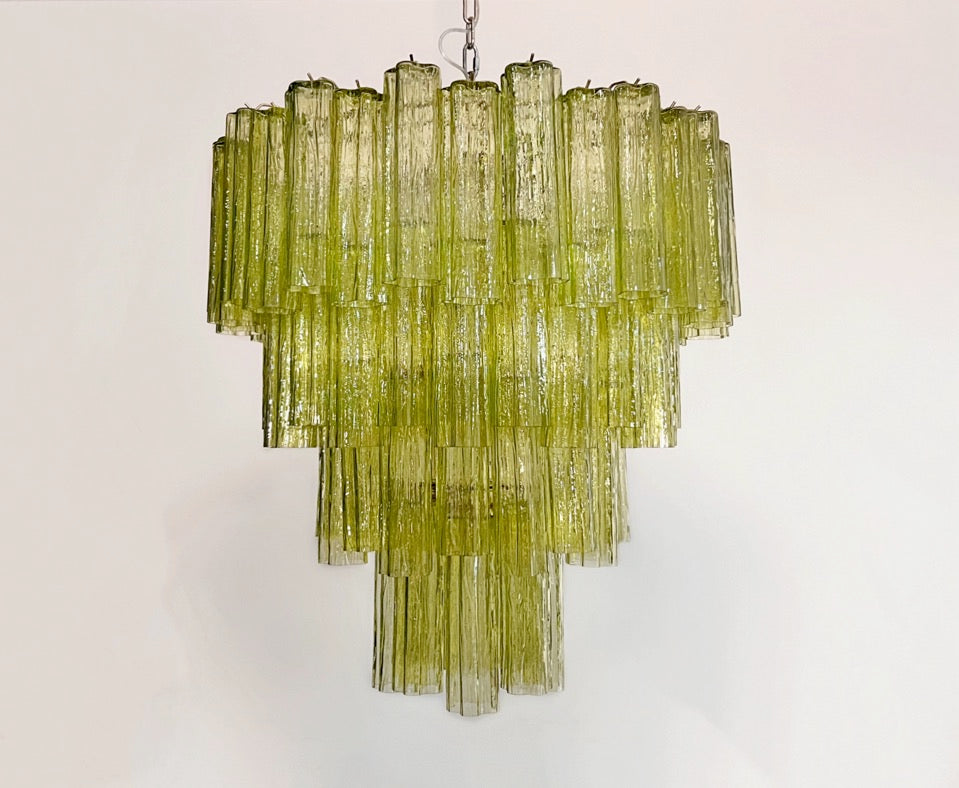 Murano Lysekrone – 80 Grønne Glassrør – detalj 10 – Murano Classics