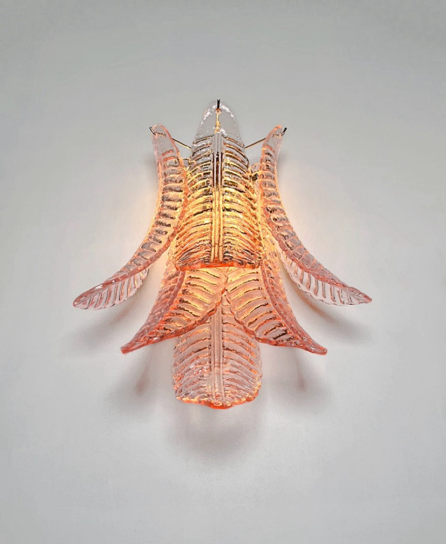 Murano Vegglampe – 6 Rosa Felciglass – 2 stk – detalj 3 – Murano Classics