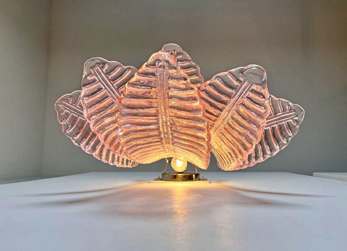 Murano Vegglampe – 6 Rosa Felciglass – 2 stk – detalj 1 – Murano Classics
