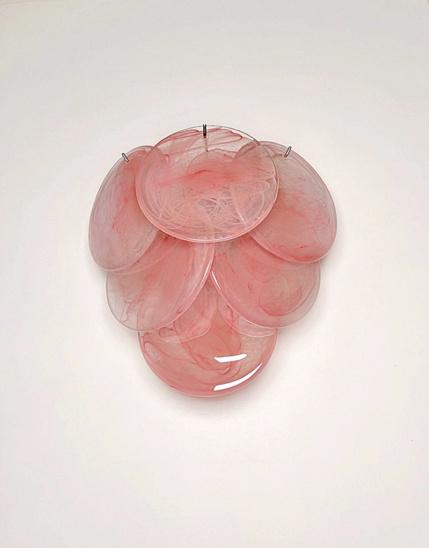 Murano Vegglampe – 6 Rosa Alabaster Diskglass – 2 stk – detalj 8 – Murano Classics