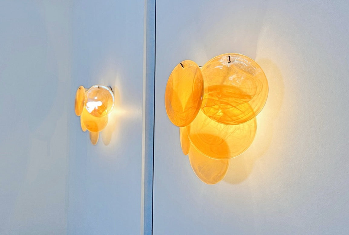 Murano Vegglampe – 6 Alabaster Gull Diskglass – 2 stk – detalj 6 – Murano Classics