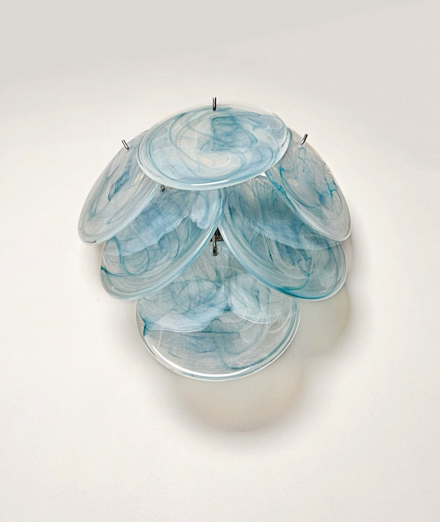 Murano Vegglampe – 6 Blå Alabaster Diskglass – 2 stk – detalj 6 – Murano Classics