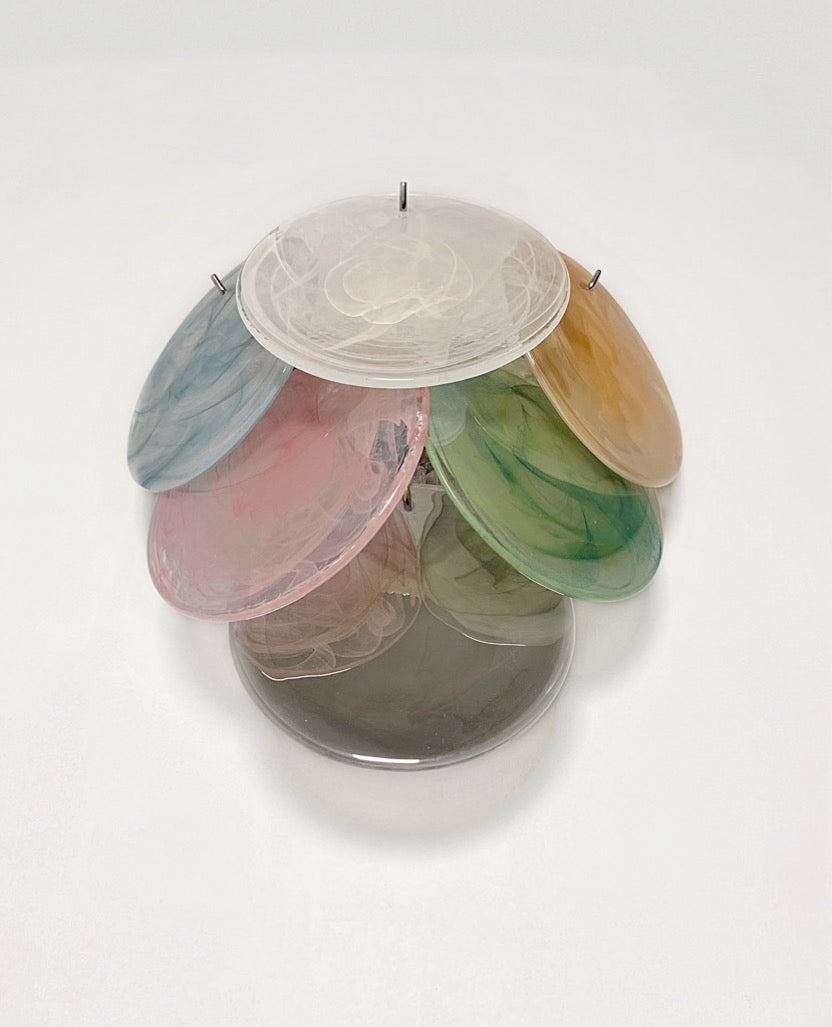 Murano Vegglampe – 6 Multifarget Alabaster Diskglass – 2 stk – detalj 9 – Murano Classics