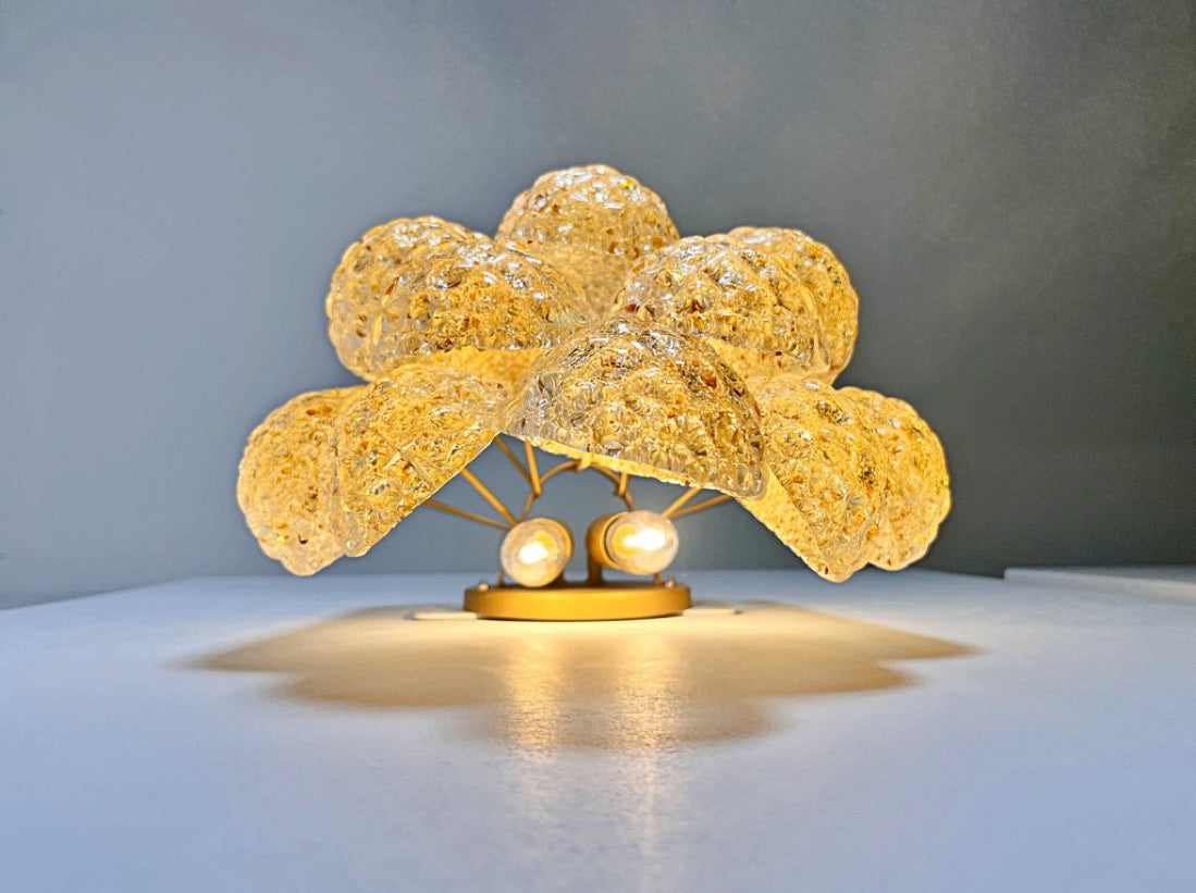 Murano Vegglampe – 10 Klare Gule Dråpeglass – 2 stk – detalj 1 – Murano Classics