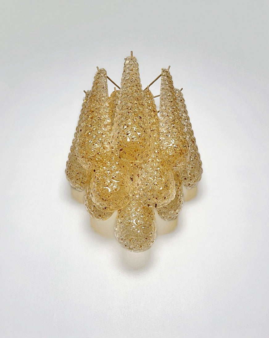 Murano Vegglampe – 10 Klare Gule Dråpeglass – 2 stk – detalj 10 – Murano Classics