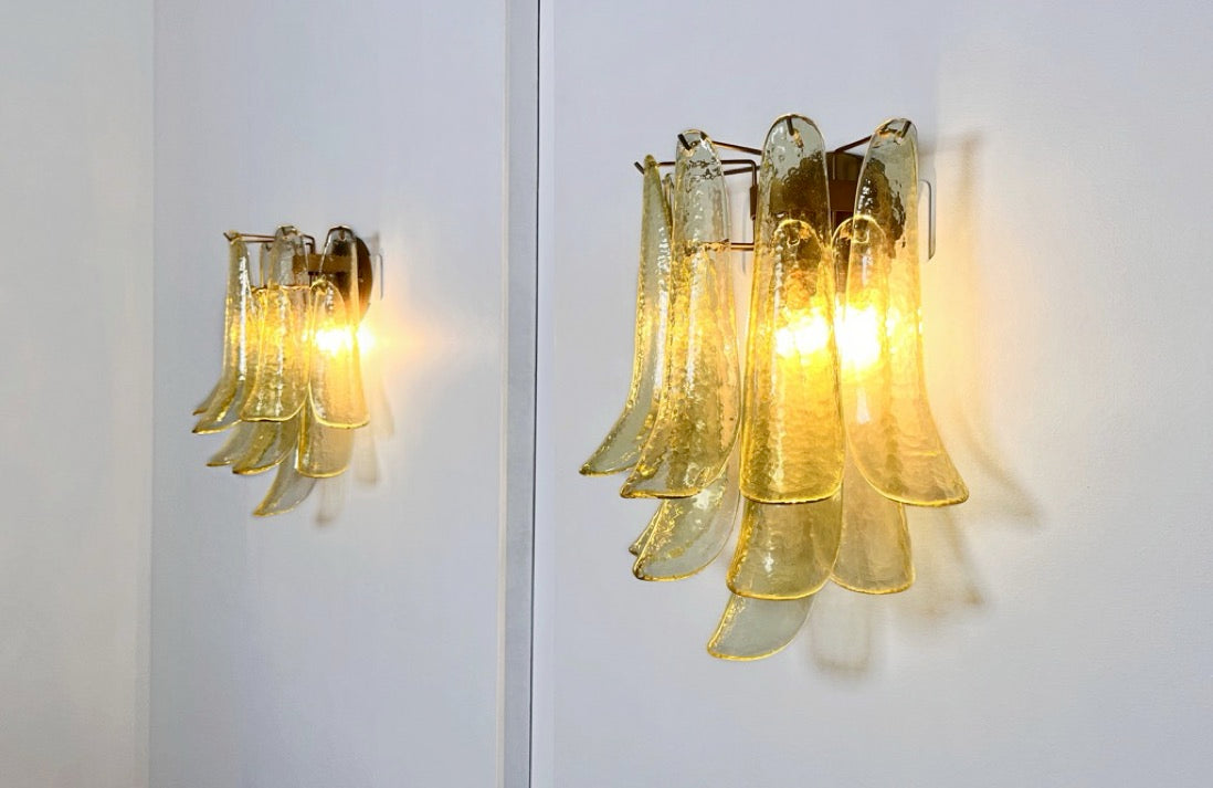 Murano Vegglampe – 10 Grønne Gull Konglebladglass – 2 stk – detalj 6 – Murano Classics