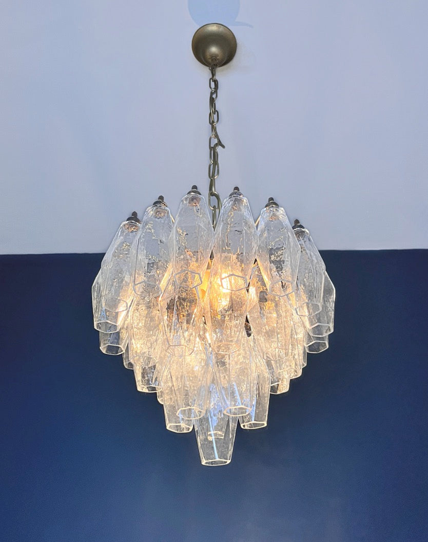 Murano Lysekrone – 32 Klare Poliedriglass – detalj 5 – Murano Classics