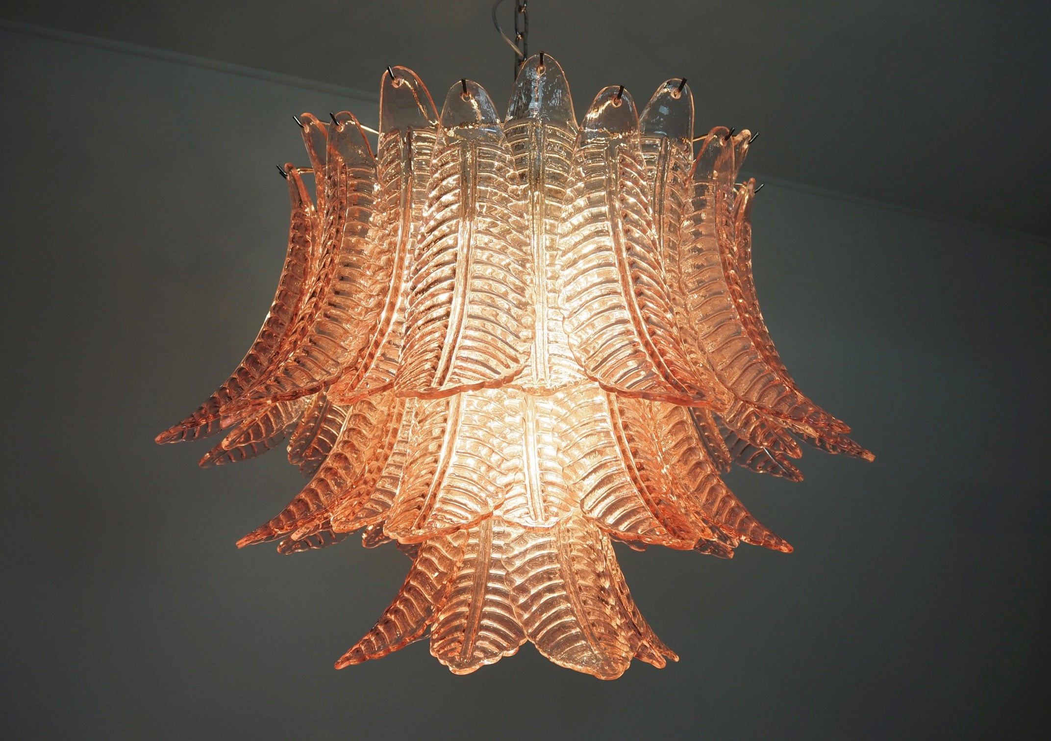 Murano Lysekrone – 48 Rosa Felciglass – detalj 6 – Murano Classics