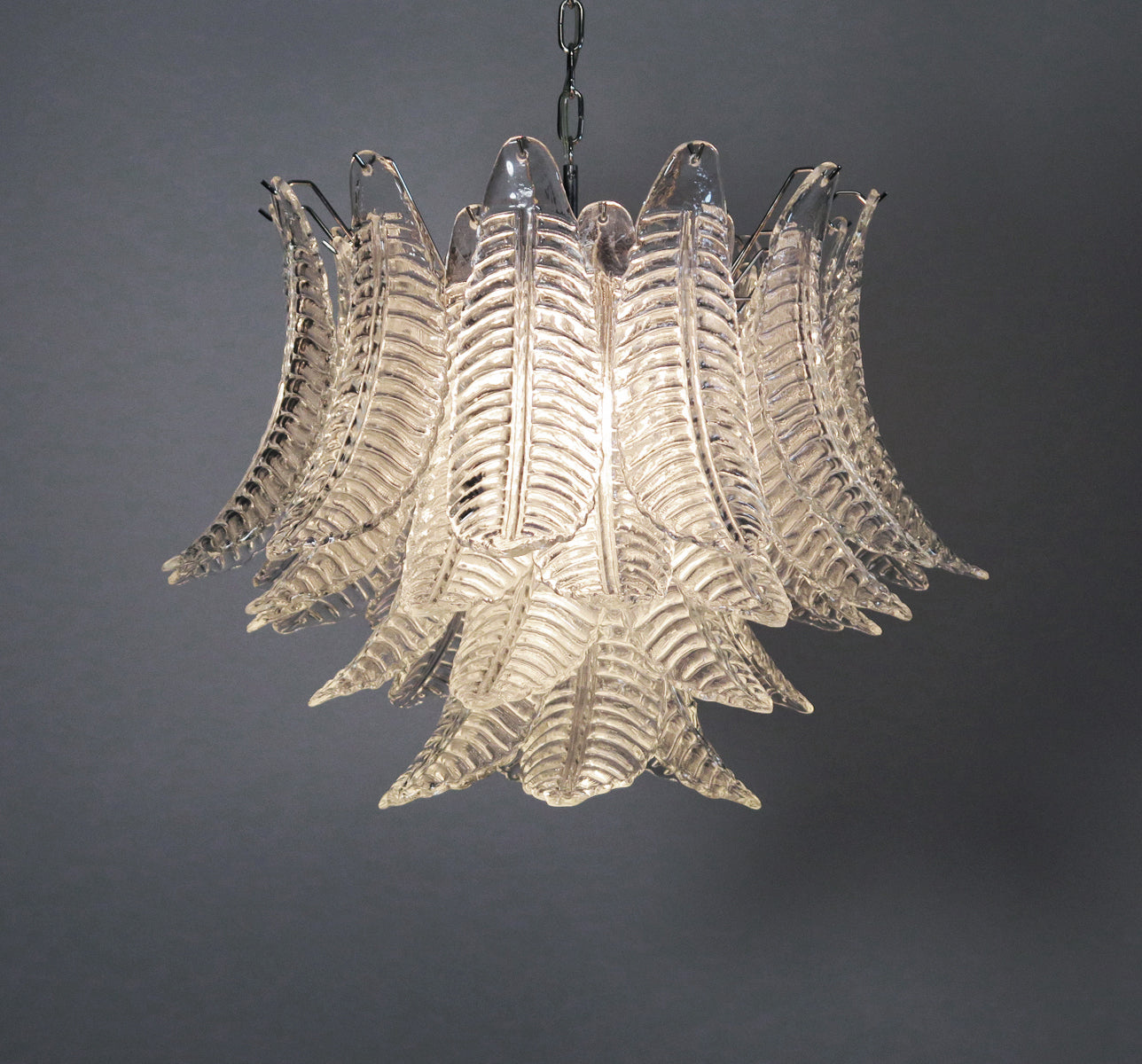Murano Lysekrone – 36 Klare Felciglass – detalj 11 – Murano Classics