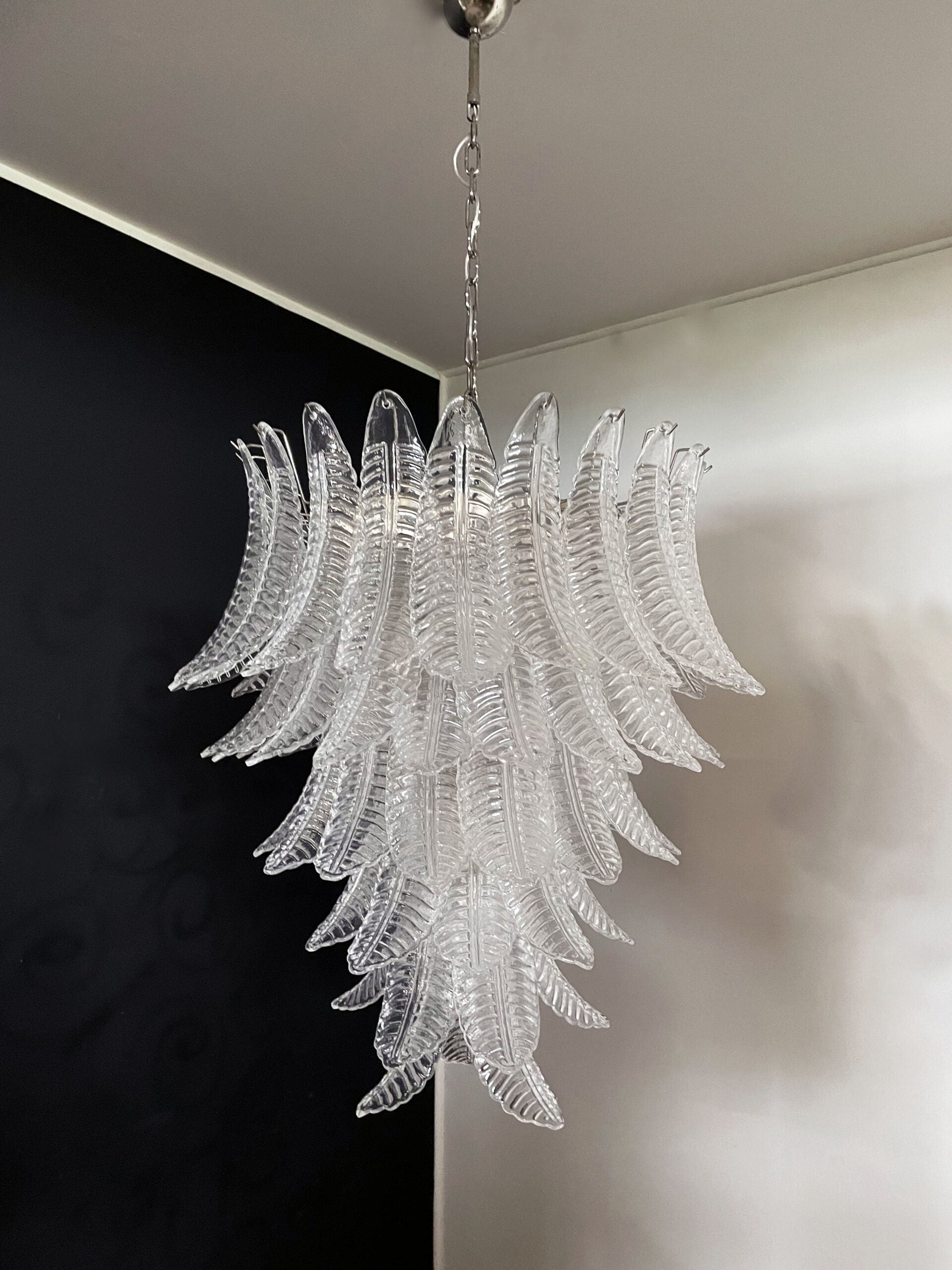 Murano Lysekrone – 75 Klare Felciglass – detalj 6 – Murano Classics