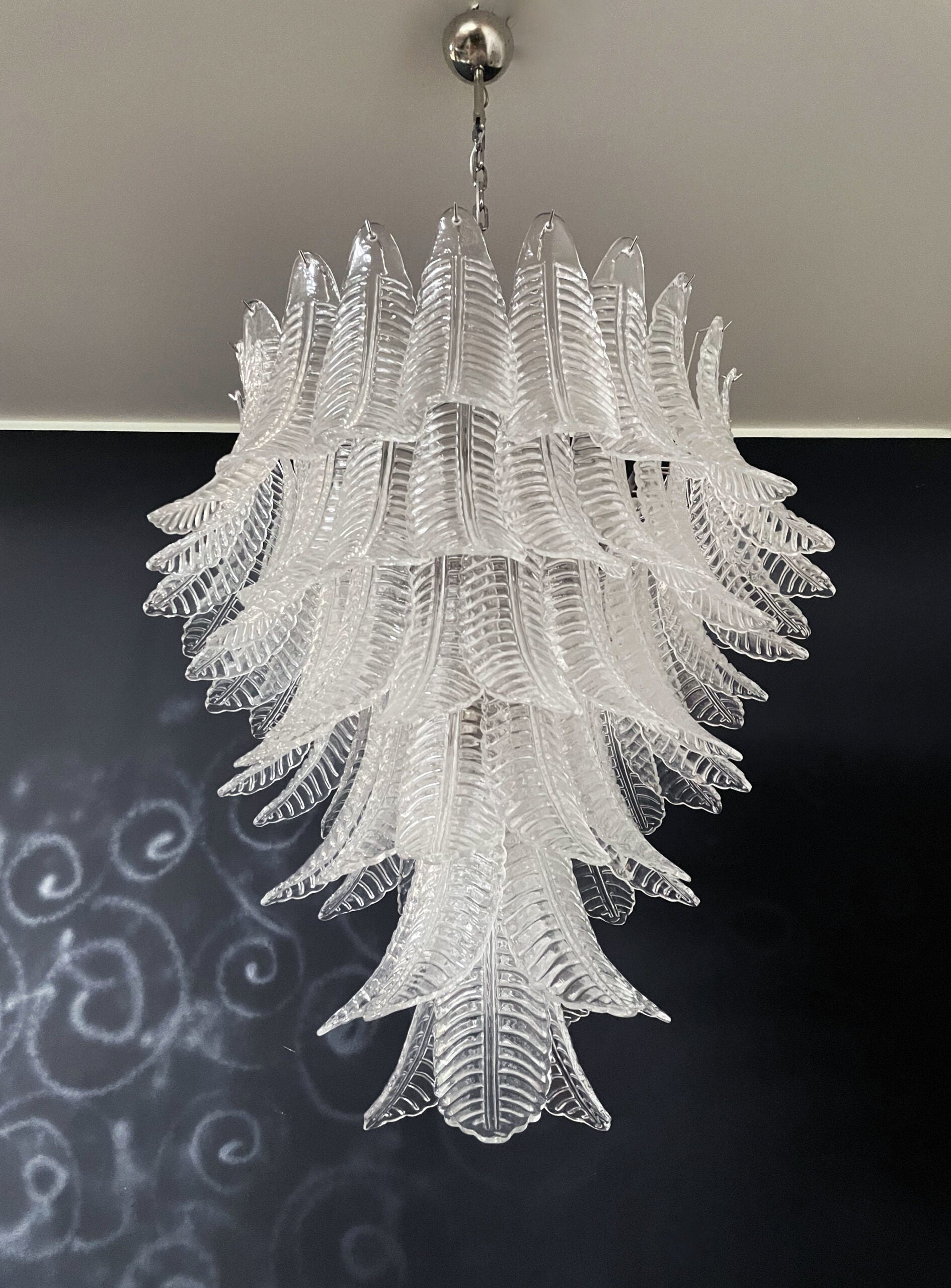 Murano Lysekrone – 75 Klare Felciglass – detalj 7 – Murano Classics