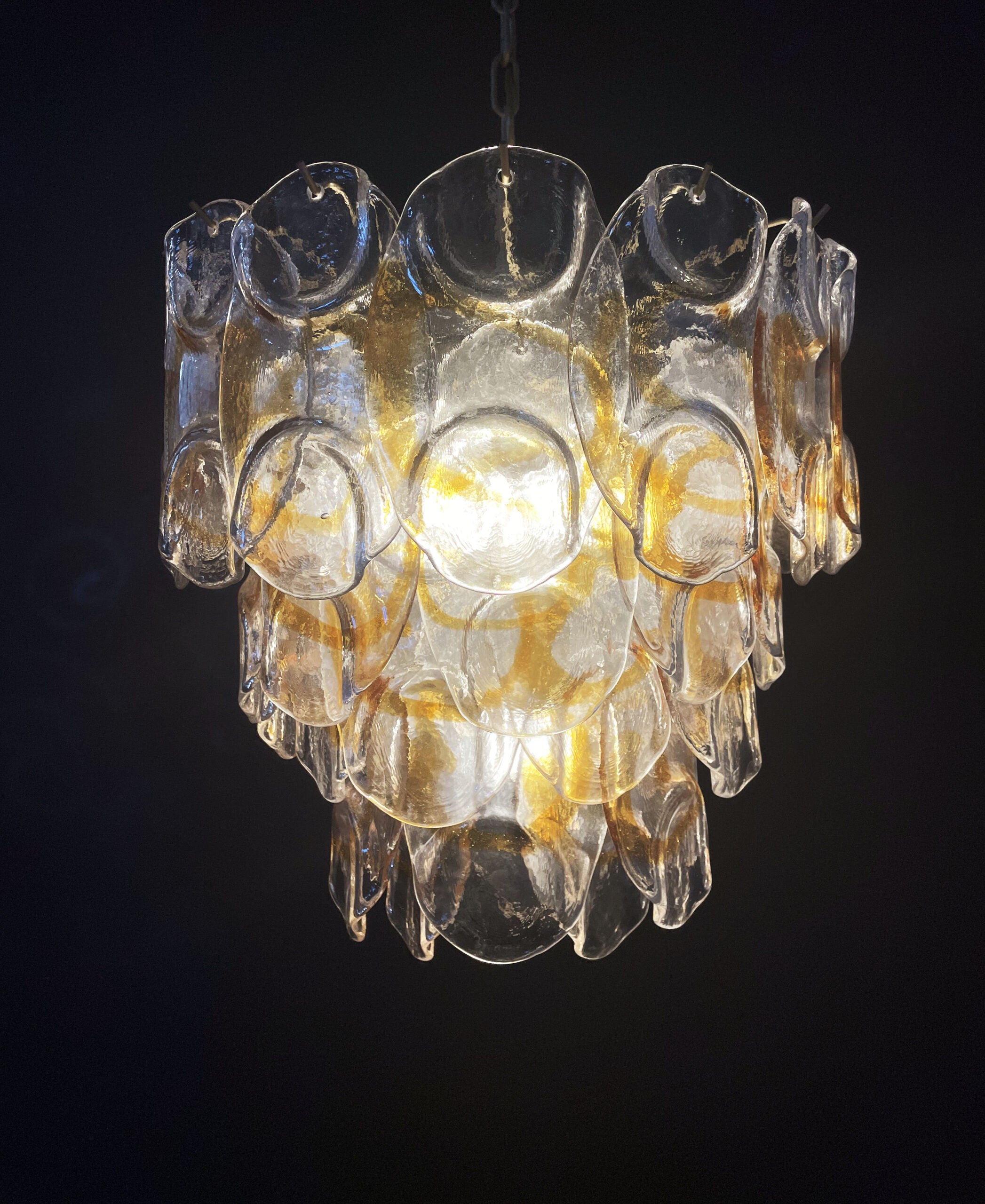 Murano Lysekrone – 41 Gule Crostoliglass – detalj 9 – Murano Classics