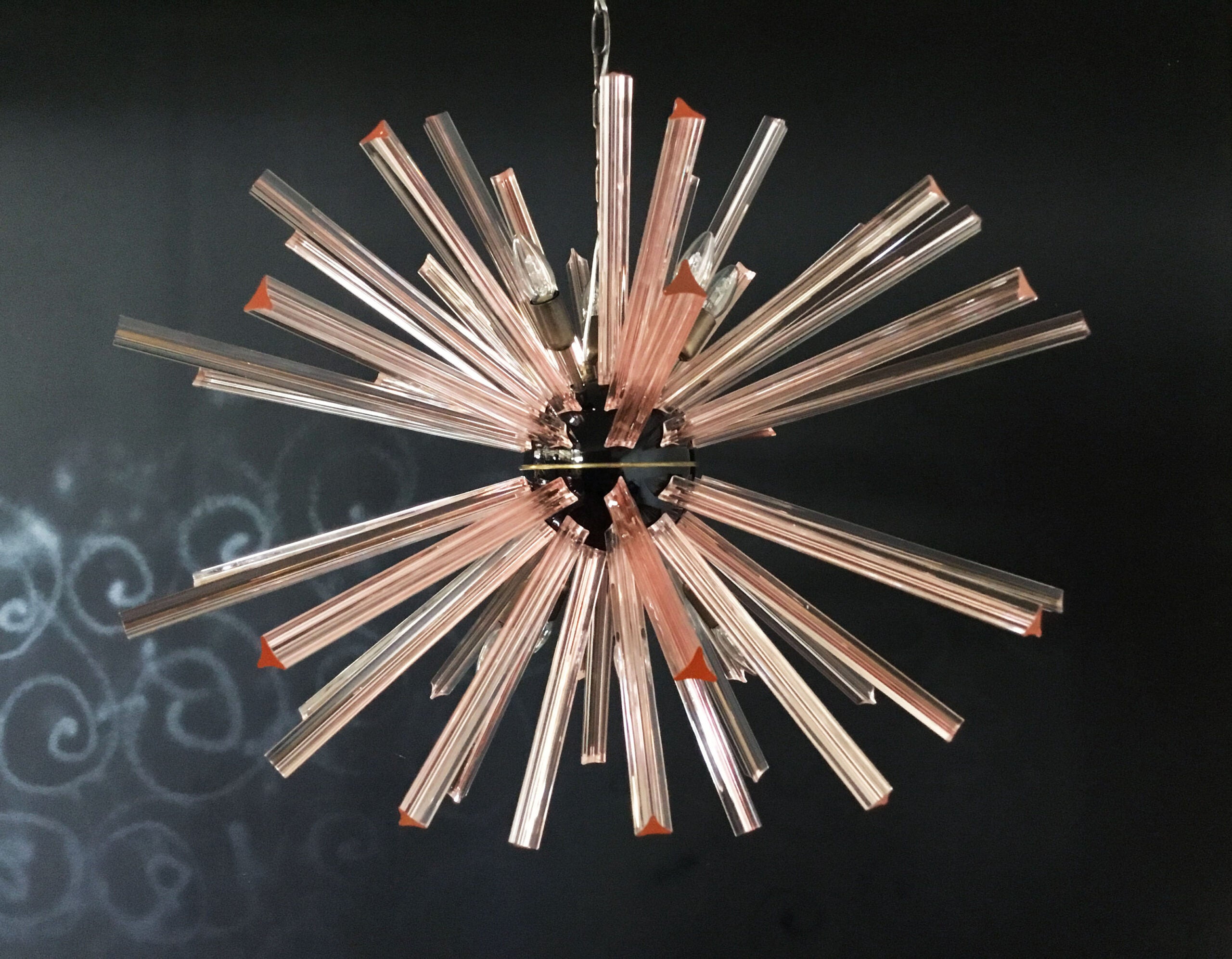 Murano Lysekrone – 50 Rosa Sputnik – detalj 2 – Murano Classics