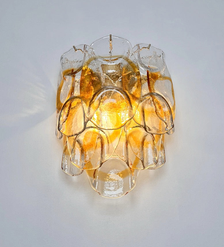 Murano Vegglampe – 10 Hvite Crostoliglass – 2 stk – detalj 4 – Murano Classics