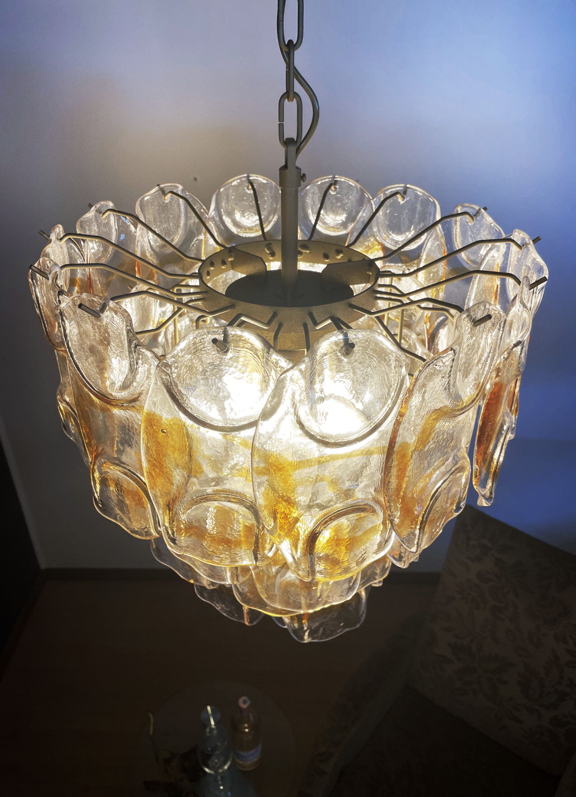 Murano Lysekrone – 41 Gule Crostoliglass – detalj 11 – Murano Classics