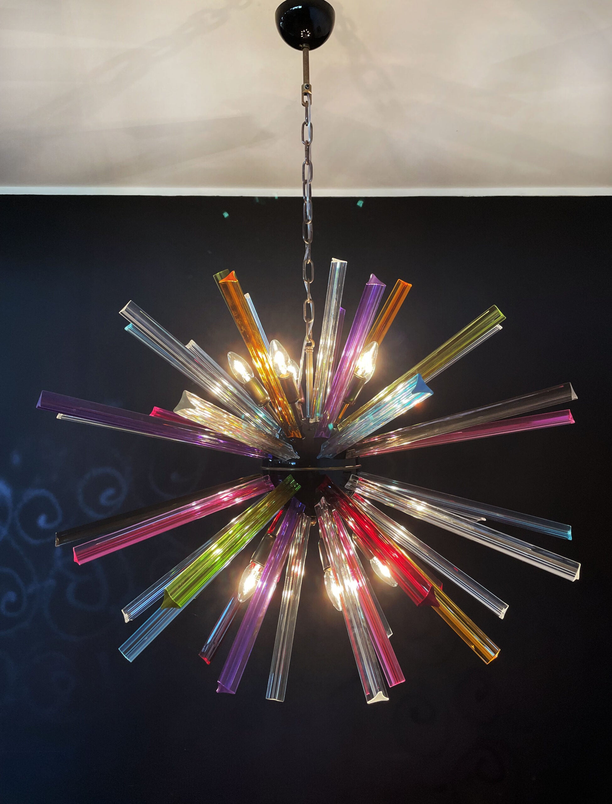 Murano Lysekrone – 50 Multifarge Sputnik – detalj 6 – Murano Classics
